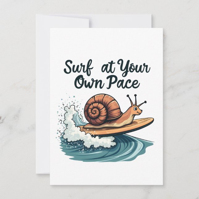 Surf À Votre Propre Pace Funny Surfing Snail (Devant)