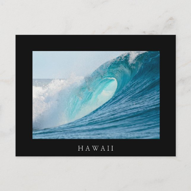 Surf baril vague, Hawaii, carte postale noire (Devant)