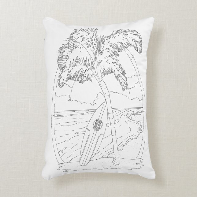Surf Beach Coussin de couleur adulte (Devant(Vertical))