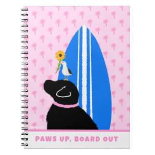Surf Black Lab Chien Spiral Carnet