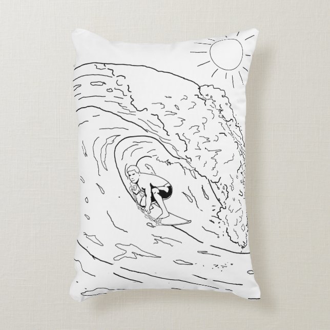 Surf Coussin de coloriage pour adultes (Devant(Vertical))