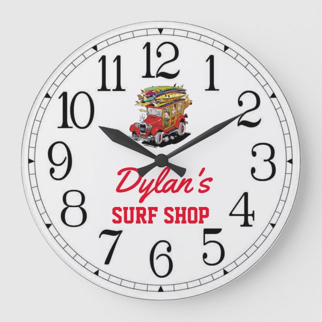 Surf de Dylan Boutique Woody Grande horloge (Recto)