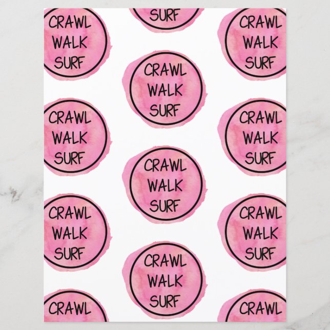 Surf de marche à ramper Papier Motif rose (Devant)