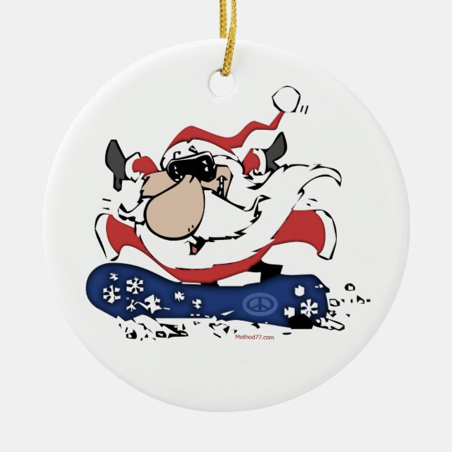 Surf des neiges Père Noël avec les ornements (Devant)