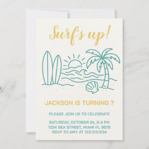 Surf éditable's Up Anniversaire Invitation