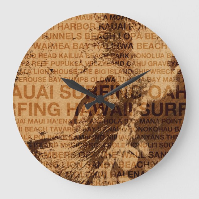 Surf Hawaii Green Room Faux Wood Horloge (Recto)