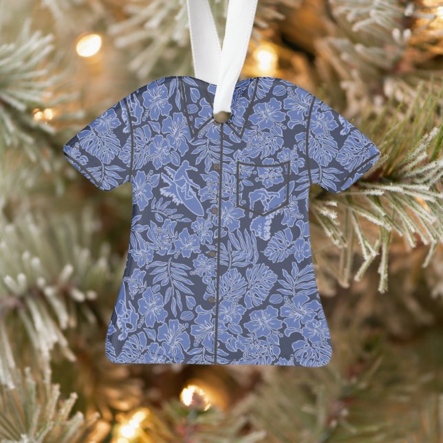 Surf Pareau Hawaiian Hibiscus Aloha Shirt- Navy (Arbre)