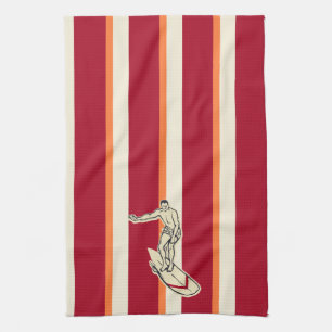 Surf Pareau Hawaiian serviette de cuisine rayée