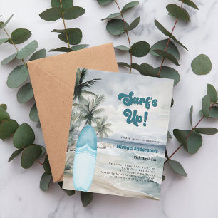 Surf plage surf de plage rétro fête d'anniversaire