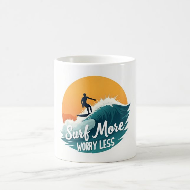 Surf Plus ☕ Vague océanique Motivation Mug (Centre)