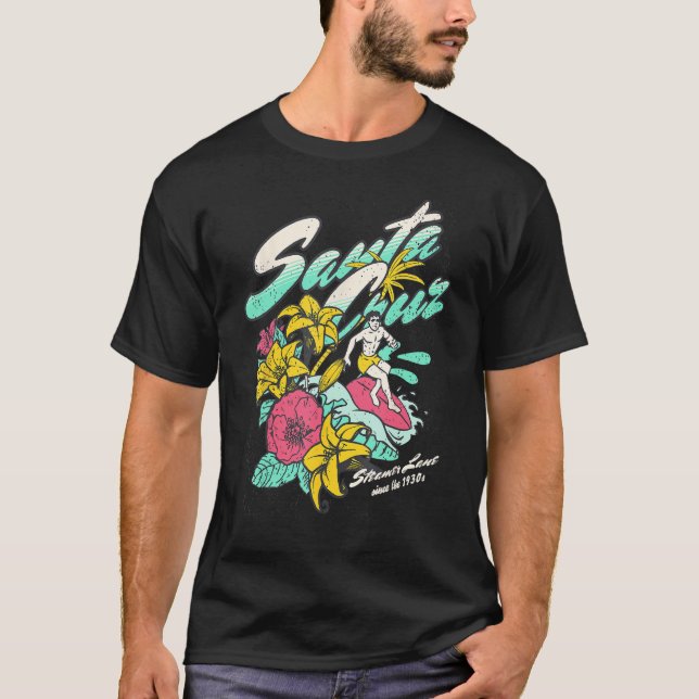 Surf Tshirt Père Noël Cruz Beachwear Steamer Lane  (Devant)