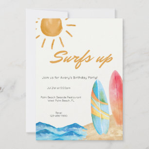 Surf Up Beach Invitation d'anniversaire