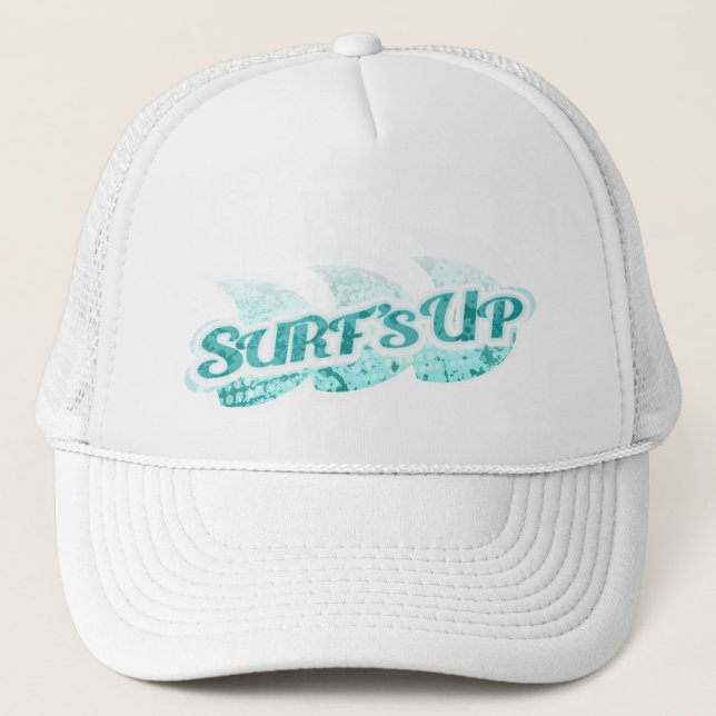"Surf Up" casquette à deux tons aqua & blanc (Devant)