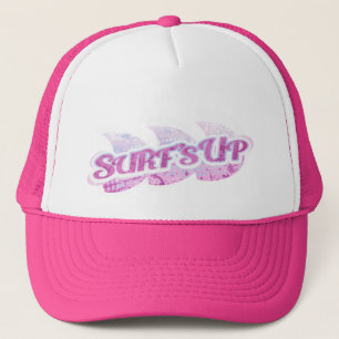 "Surf Up" filles plage casquette violet, rose et b