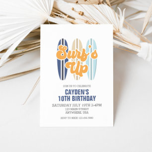 Surf Up Surboard Beach Invitation d'anniversaire