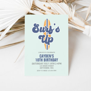 Surf Up Surboard Beach Invitation d'anniversaire