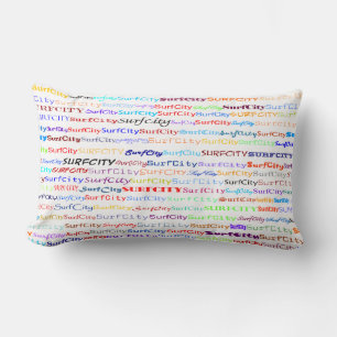 Surf Ville Texte Design II Lumbar Coussin