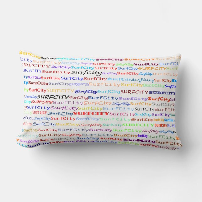 Surf Ville Texte Design II Lumbar Coussin (Recto)