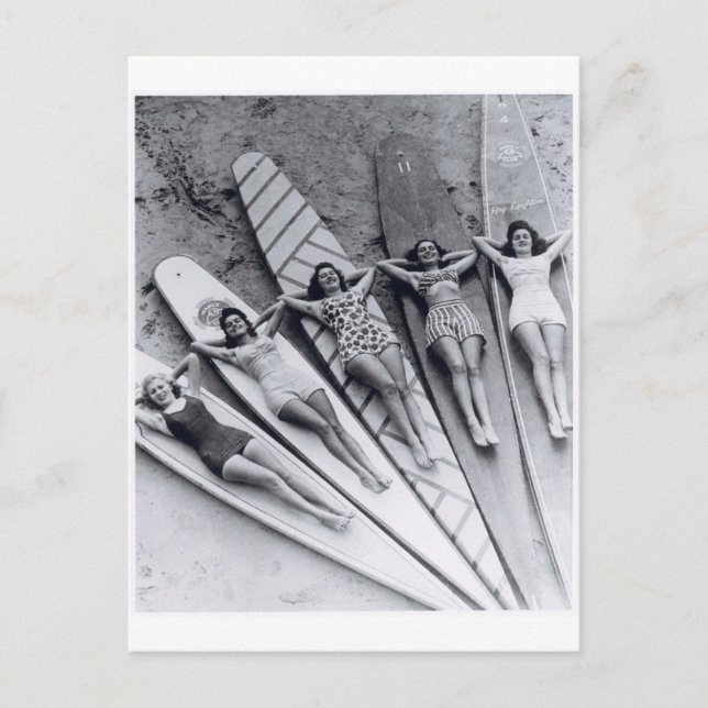 surf vintage dames Many Beach Australie Carte post (Devant)
