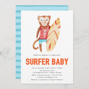Surfer Baby   Invitation baby shower