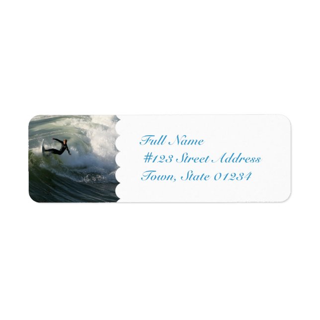 Surfer en combinaison d'eau Étiquette (Devant)