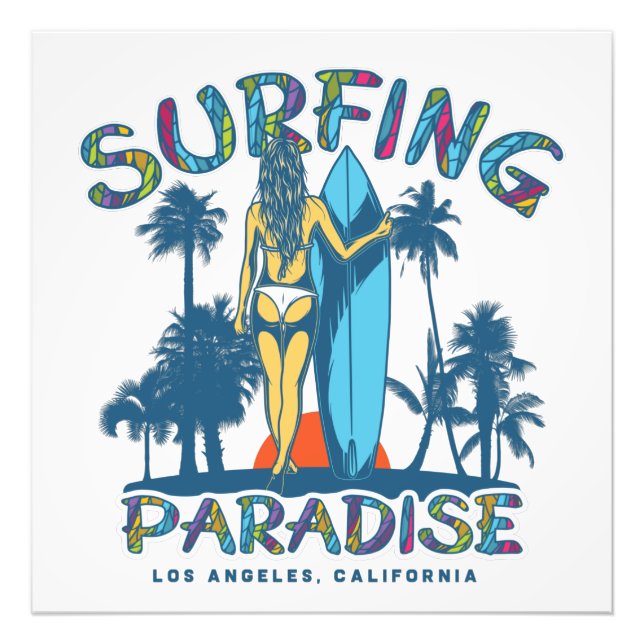 Surfer Girl Vintage California Photo (Devant)