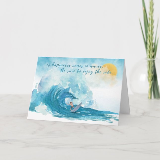 Surfer | Le bonheur vient dans les vagues carte de (Devant)