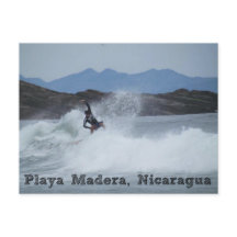 Surfer Playa carte postale de Madera, Nicaragua