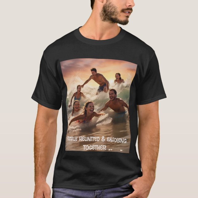 Surfer sur les vagues de la joie Mens Tshirt (Devant)