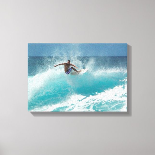 Surfer sur une toile à grande vague (Recto)
