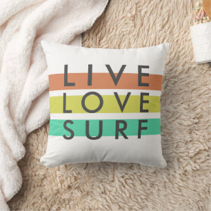 Surfers Vivent, Amour, Coussin Surf