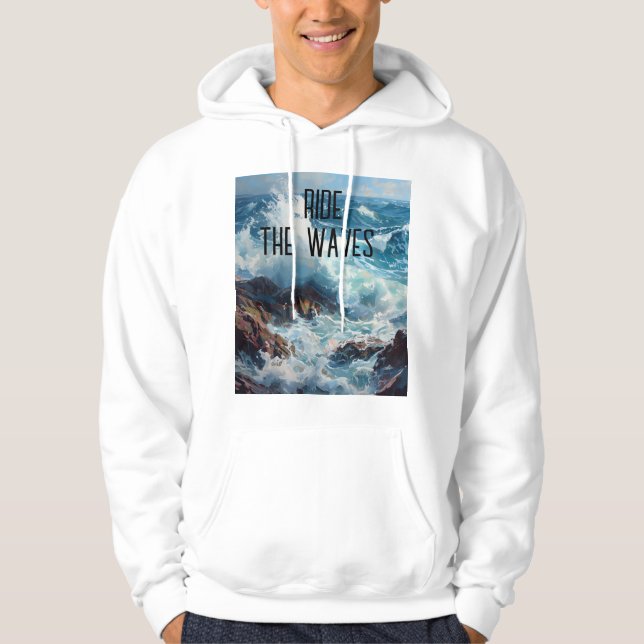 Surfez les Vagues – Sweat à Capuche Inspiré de l'O (Devant)