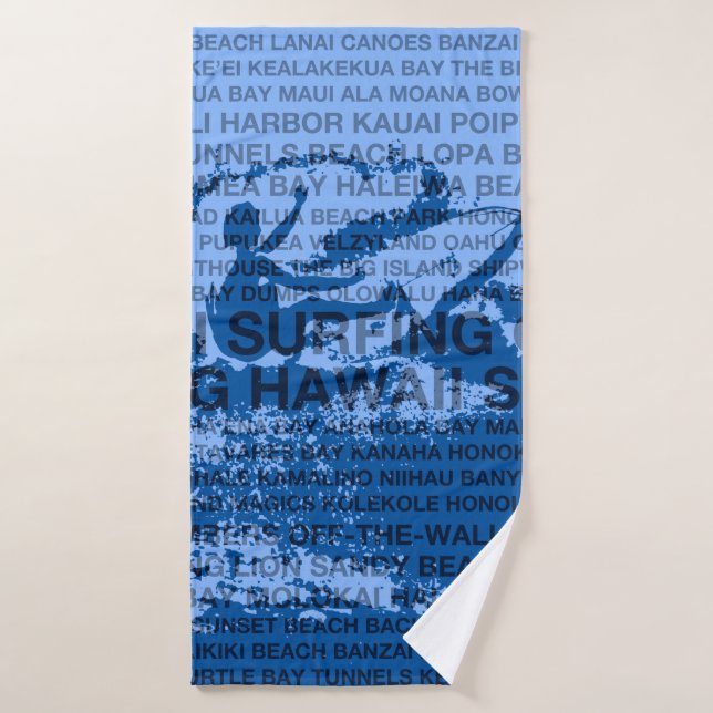 Surfing Hawaii Cutback Hawaïen Surfeur - Bleu (Serviette de bain)