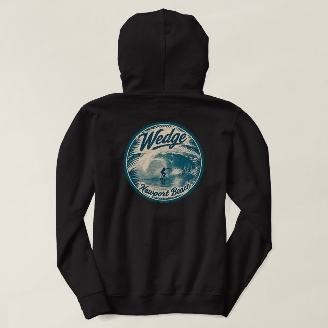 Surfing the Wedge, Newport Beach - Sweat à capuche (Design dos)
