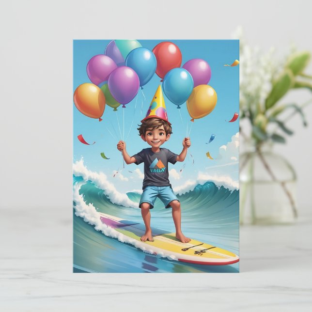 surfs up surfing plage invitations fête d'annivers (Debout devant)
