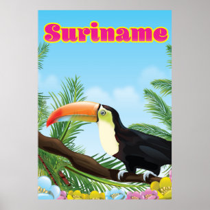 Suriname paradis sud-américain affiche de voyage