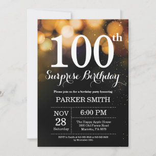 Surprise 100e anniversaire Invitation Parties scin