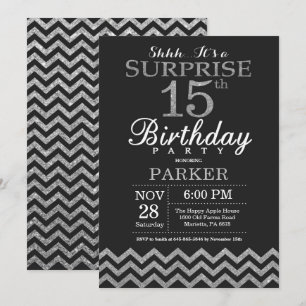 Surprise 15e anniversaire Invitation Parties scint