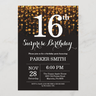 Surprise 16e anniversaire Invitation Parties scint
