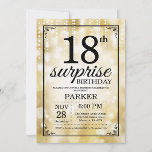 Surprise 18e anniversaire Invitation Parties scint