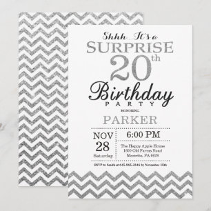 Surprise 20e anniversaire Invitation Parties scint