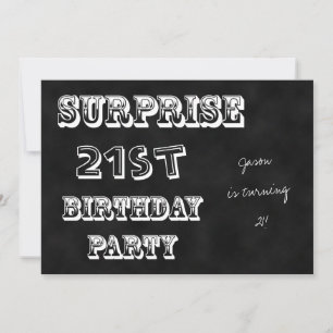 Surprise 21e anniversaire de fête Invitation table