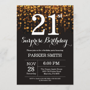 Surprise 21e anniversaire Invitation Parties scint