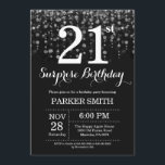 Surprise 21e anniversaire Invitation Parties scint<br><div class="desc">Invitation surprise 21e anniversaire avec des lumières à cordes d'argent avec Arrière - plan Parties scintillant d'argent. Anniversaire de l'Argent. Anniversaire adulte. Hommes ou Femmes Anniversaire Invitation. 13ème 15ème 16ème 18ème 20ème 21ème 30ème 40ème 50ème 60ème 70ème 80ème 90ème 100ème, Tout âge. Pour plus de personnalisation, cliquez sur le bouton...</div>
