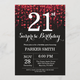 Surprise 21e anniversaire Invitation Parties scint