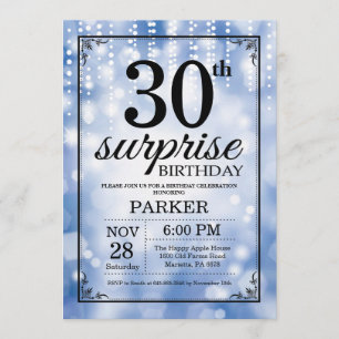 Surprise 30e anniversaire Invitation Parties scint