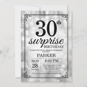 Surprise 30e anniversaire Invitation Parties scint