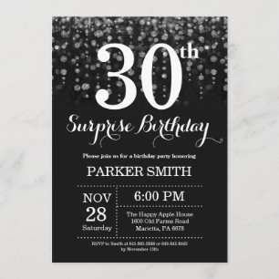 Surprise 30e anniversaire Invitation Parties scint