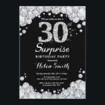 Surprise 30e anniversaire Invitation Silver Diamon<br><div class="desc">Invitation surprise 30e anniversaire. Arrière - plan de tableau de bord diamant en pierre d'argent. Élégant invitation de Bassorh Anniversaire. Noir et blanc. Anniversaire adulte. Femmes Anniversaire. Hommes Anniversaire. Pour plus de personnalisation,  cliquez sur le bouton "Customiser" et utilisez notre outil de conception pour modifier ce modèle.</div>