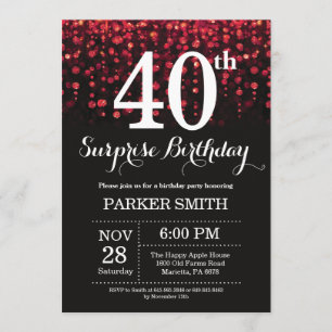 Surprise 40e anniversaire Invitation Parties scint
